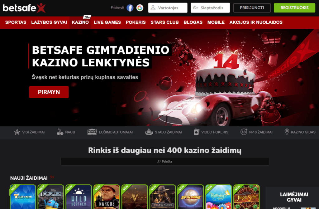 betsafe akcijos