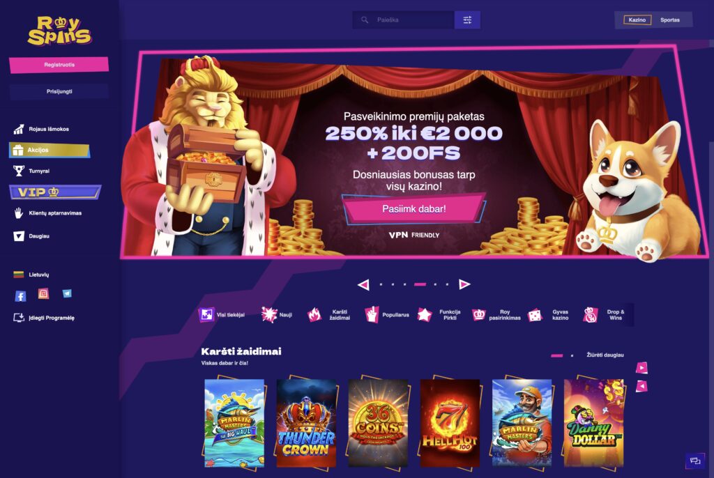 RoySpins Casino apžvalga