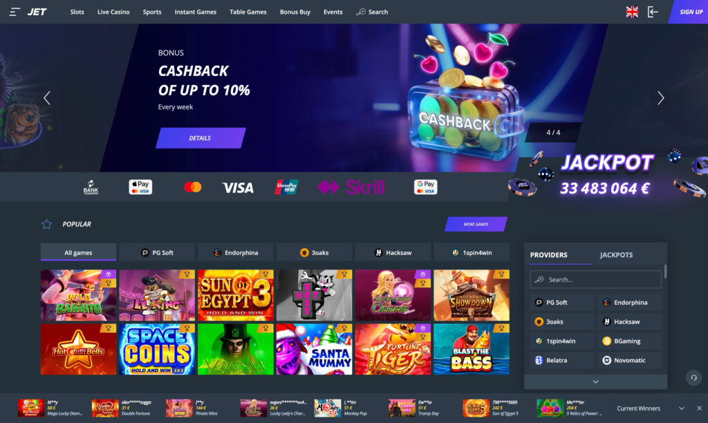 Jet Casino - apžvalga