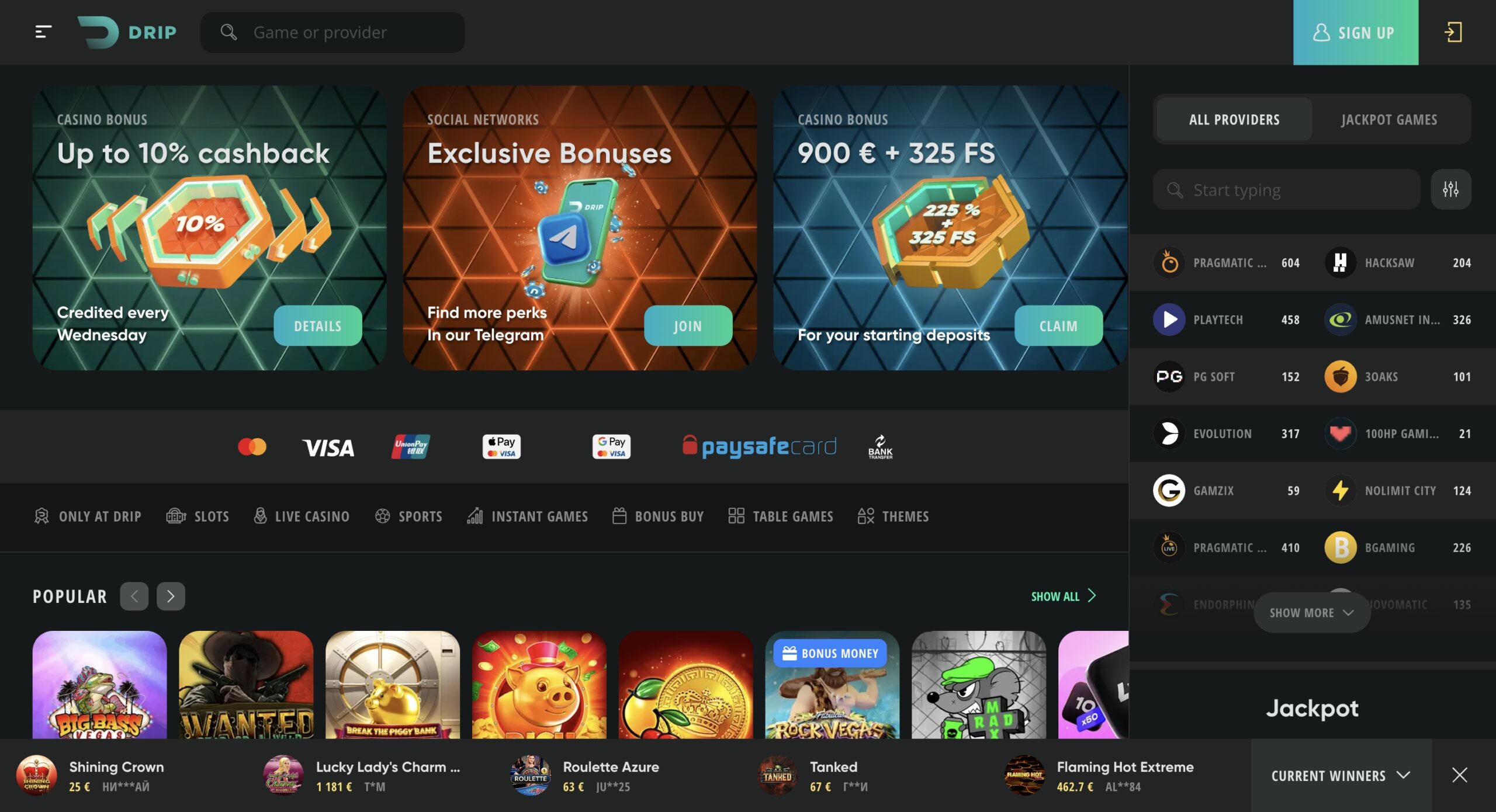 Drip Casino peržiūra