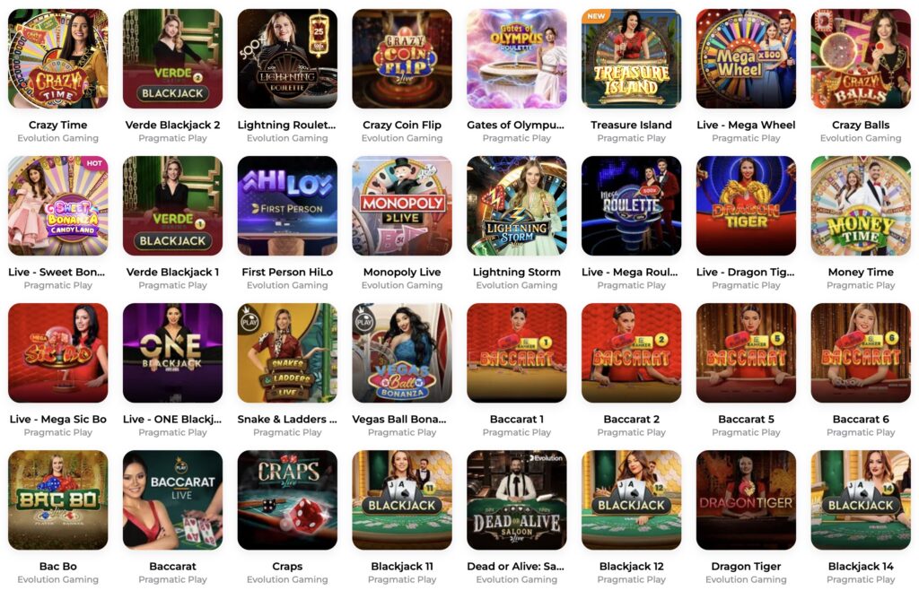 Live Casino žaidimai Verde Casino