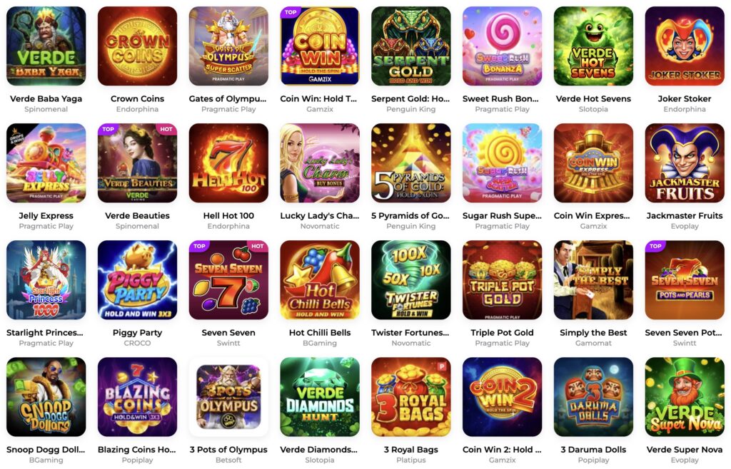 Lošimo automatai (Slots) Verde Casino