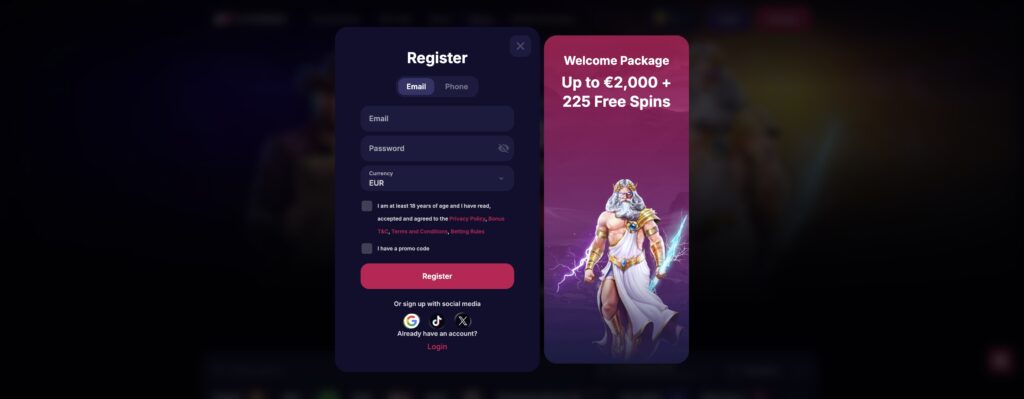 Kaip prisiregistruoti prie NV Casino?