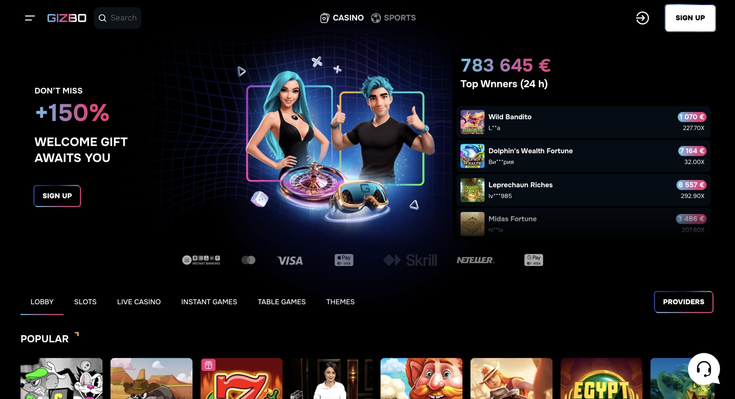 Gizbo Casino apžvalga