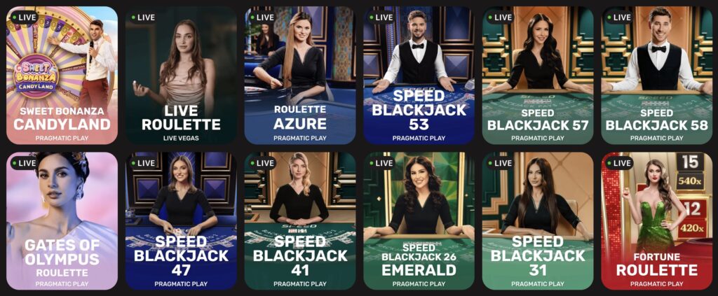 Live Casino žaidimai Iris Casino